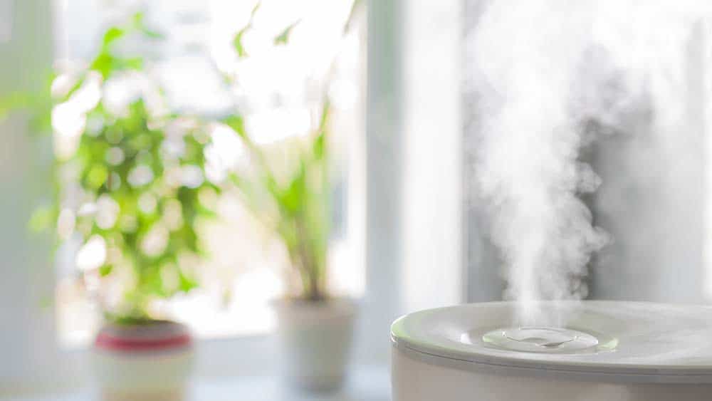 Humidificador colocado sobre la mesa. 