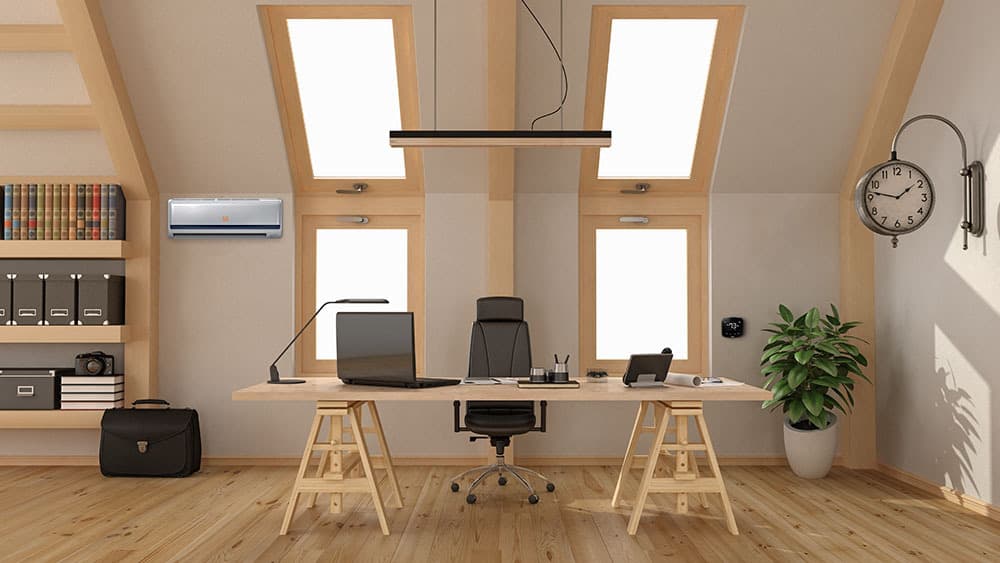 Workspace with a cozy environment.