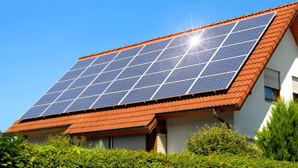 Solar panels on a roof