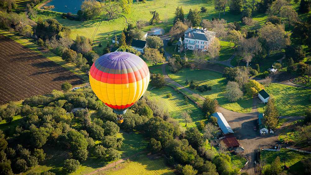 Hot air balloon - hot air rises, cold air sinks