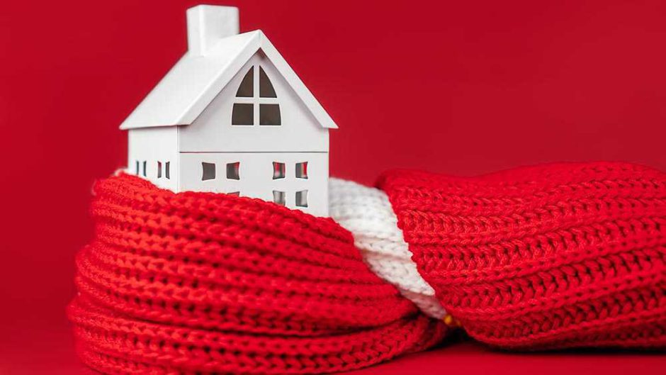 House model covered with a scarf for winter season
