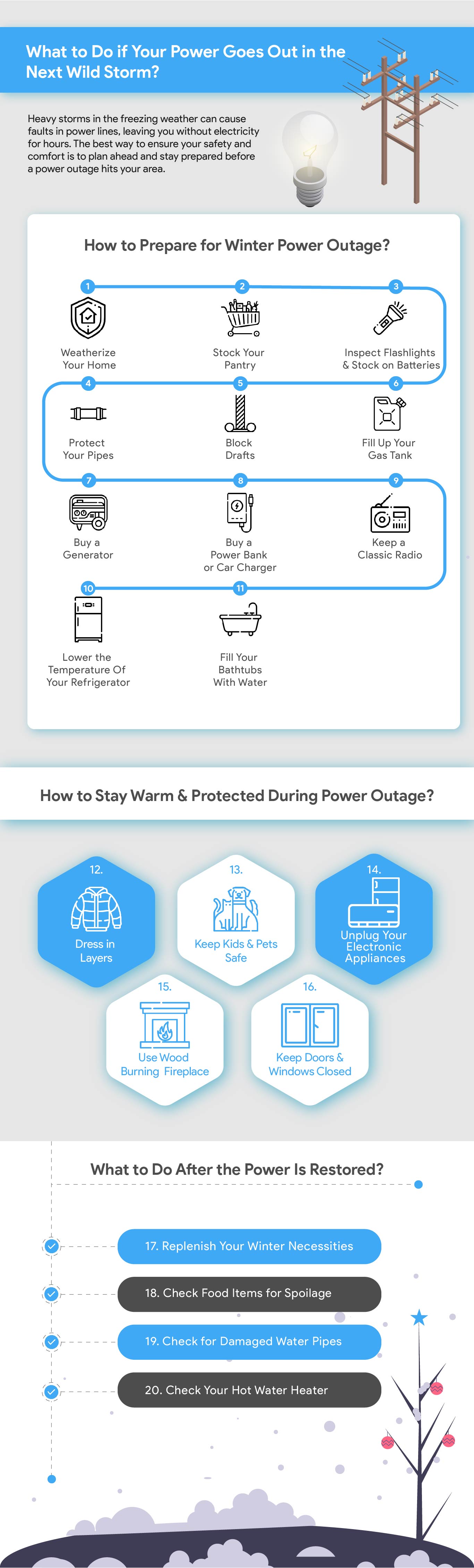 winter power outage infographic