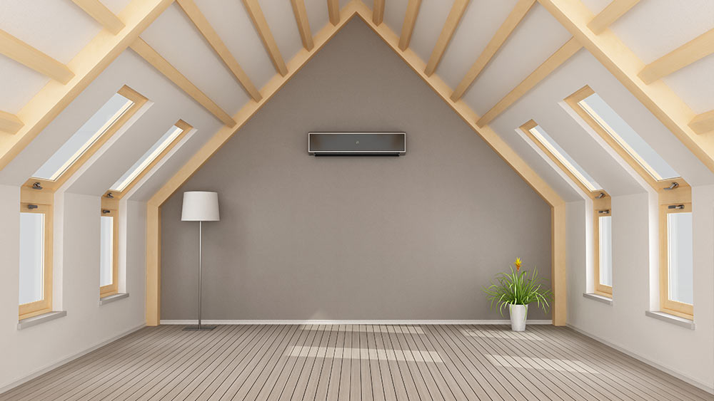Mini-split air conditioner in attic 
