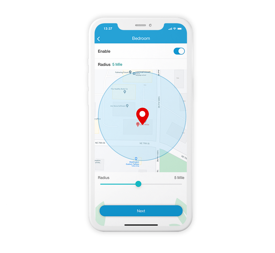 geo fencing feature on cielo home app
