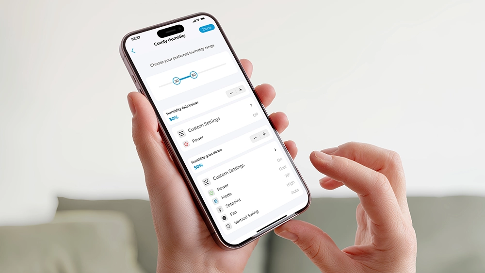 Comfy humidity mode in cielo home app