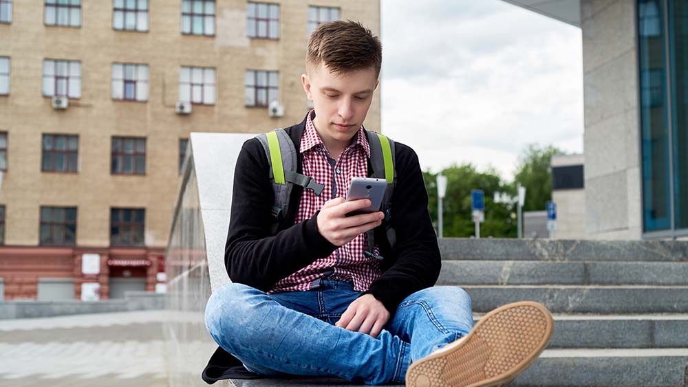 A man using mobile phone 