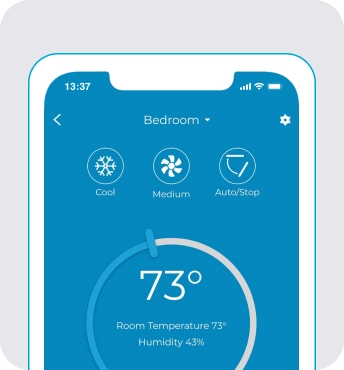 Cielo home app screen to control home temperature from anywhere, anytime