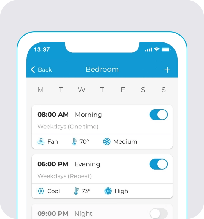 Cielo Weekly Scheduling App Screen