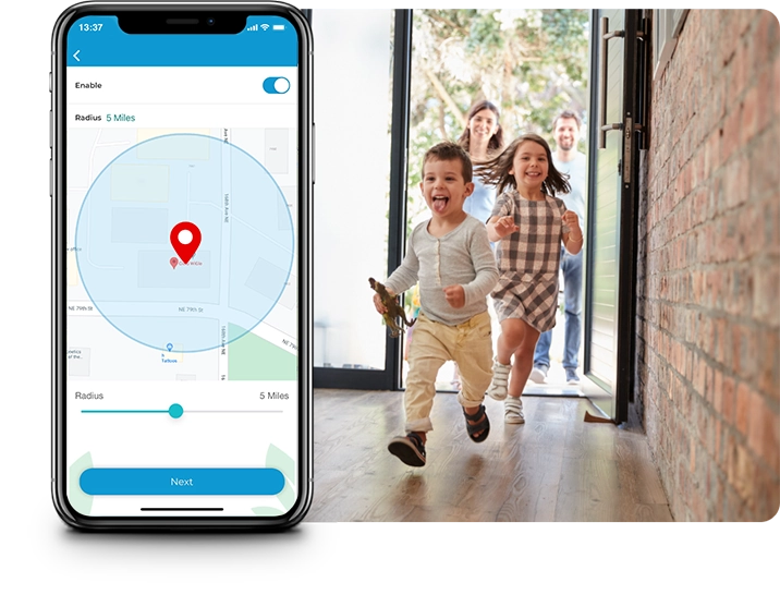 Geofencing on cielo home app as family returns home