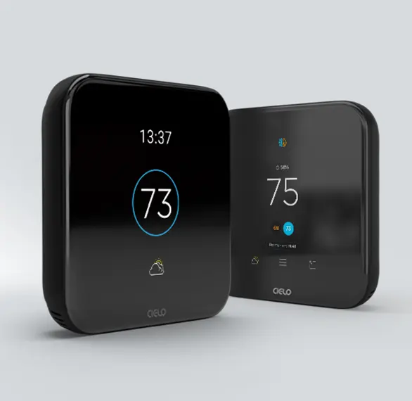 Cielo smart thermostat idle and home screens
