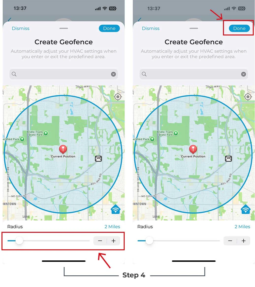 Setting up geofencing cielo smart thermostat 