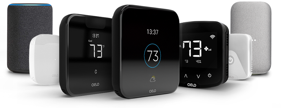 Cielo smart home climate control products with Alexa and Google Speaker