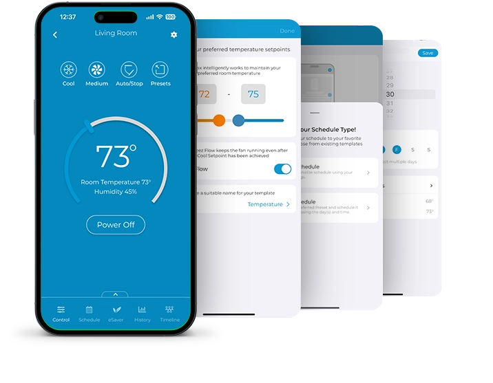 Cielo home app screens