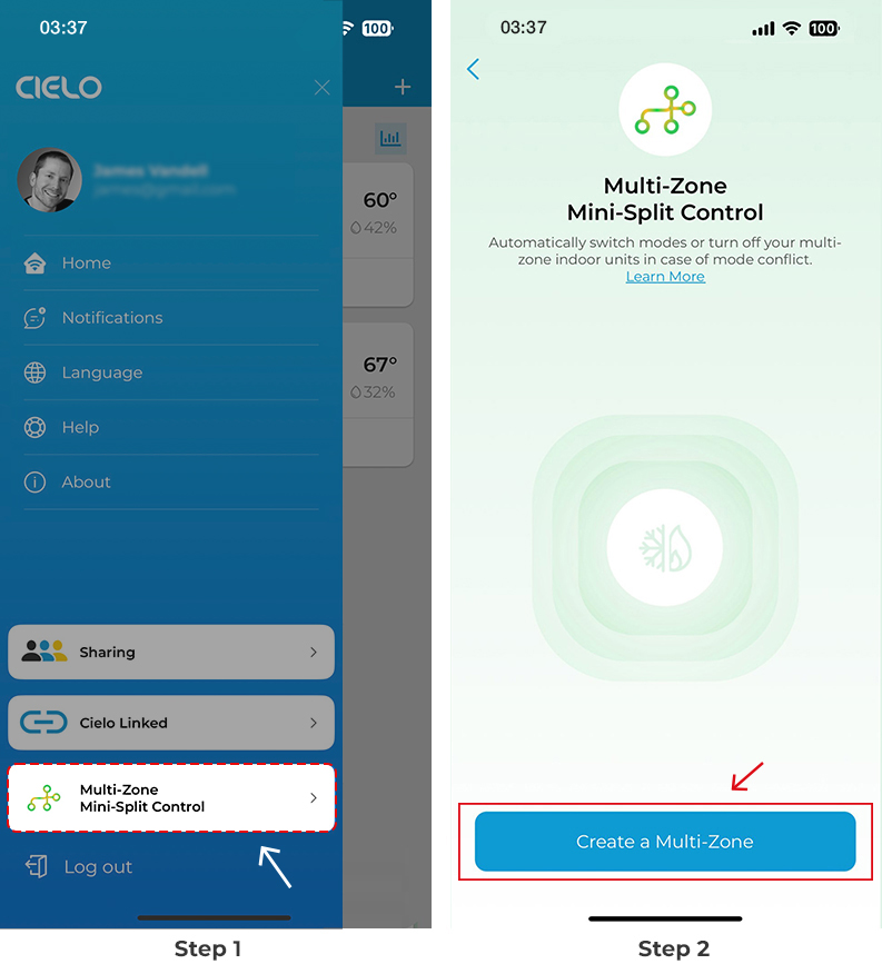 multi-zone mini-split control cielo home app