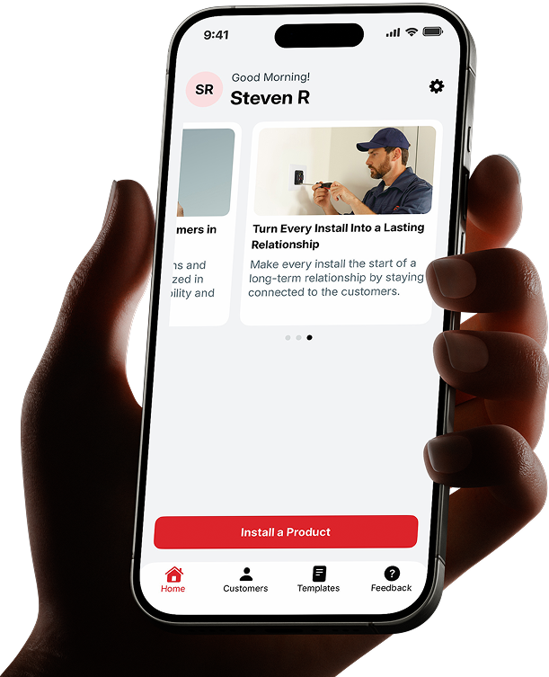 An HVAC Pro using a Cielo PRO app