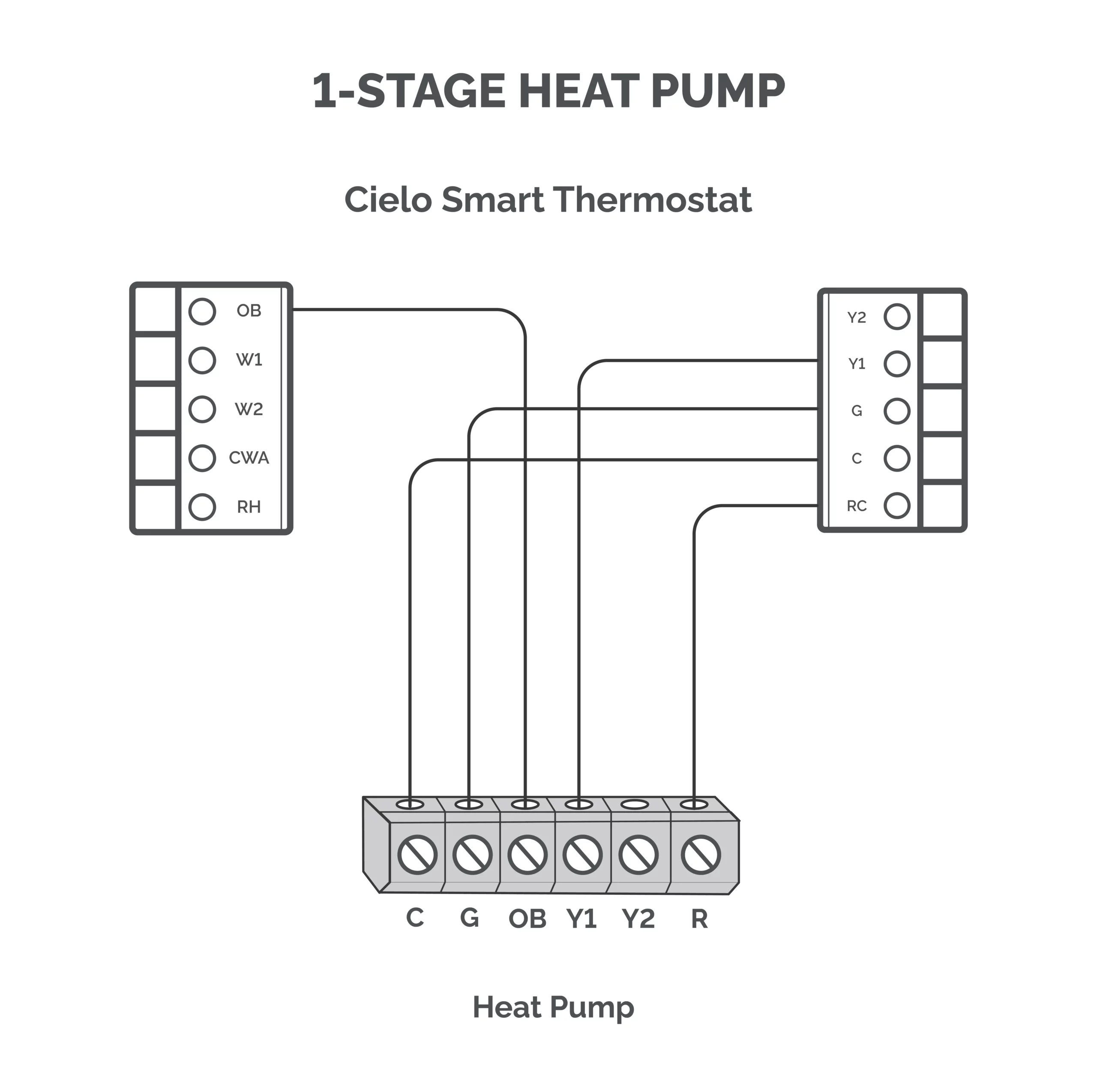 single stage heat pump thermostat wiring 