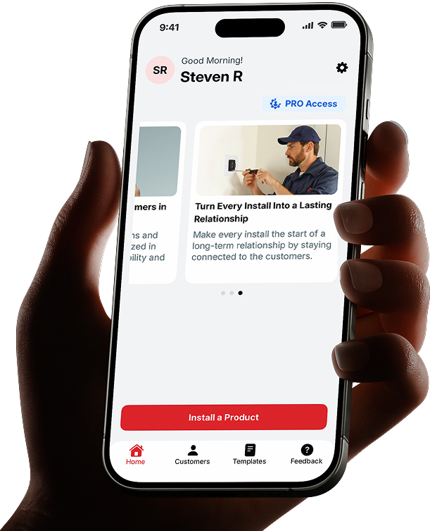 An HVAC Pro using a Cielo PRO app