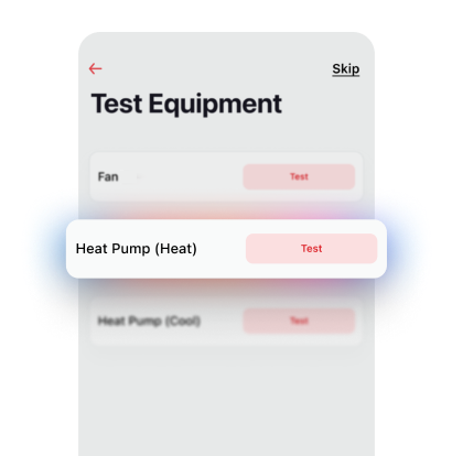 Test equipment feature in Cielo PRO app
