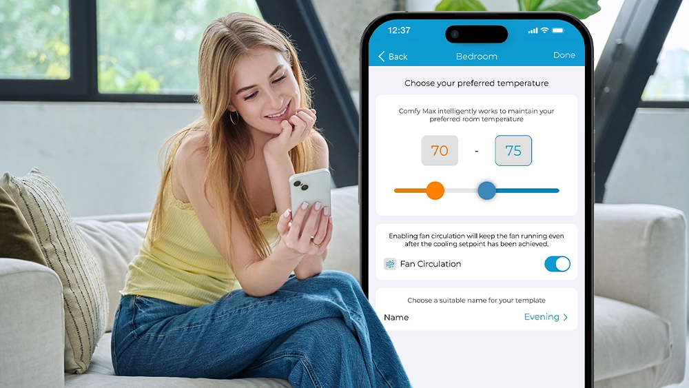 Comfy max screen in cielo home app