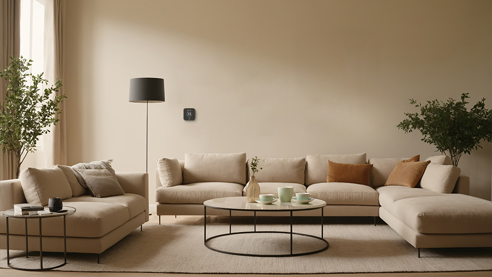 cielo smart thermostat installed in living room 